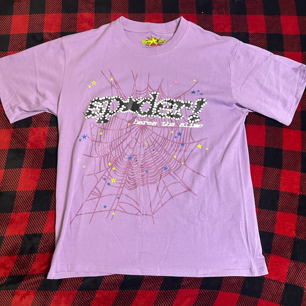 Purple Spider Web Graphic T-Shirt